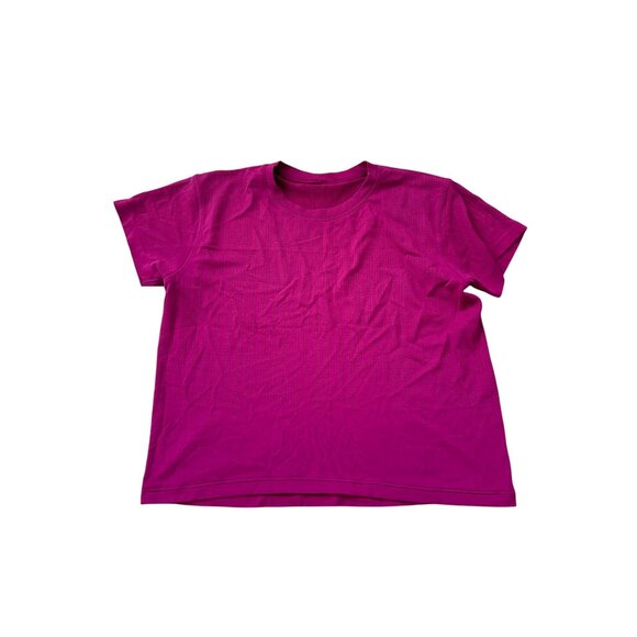 LULULEMON Pink Workout Short Sleeve Top Size 8 - Picture 3 of 6